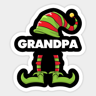 Grandpa Elf Funny Matching Christmas Costume Family Sticker